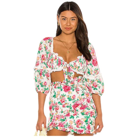 For Love And Lemons Imogen Crop Top in Ivory - NWOT - Picture 4 of 4